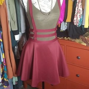 Caged suspender skater skirt